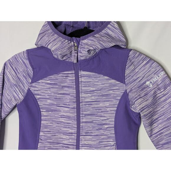 FREE COUNTRY Girls purple white all weather jacket size 5/6 - Picture 4 of 8